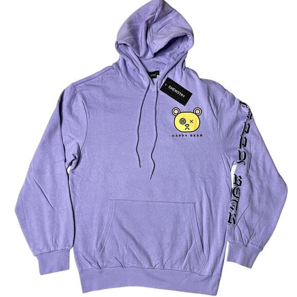 NWT Chemistry Happy Bear Pullover Hoodie Purple Men’s S - Picture 2 of 8